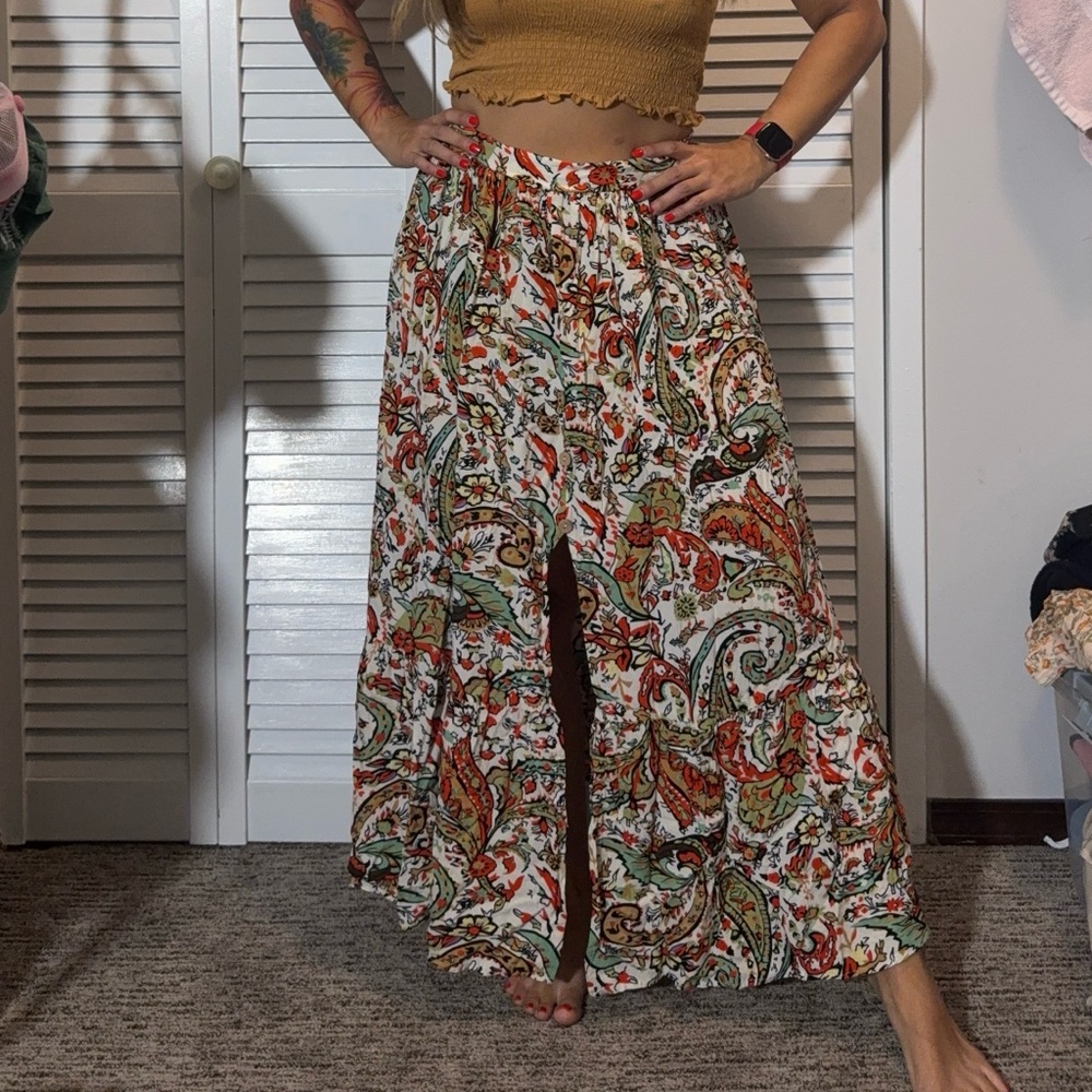 SHEIN Multicolor Paisley Maxi Skirt